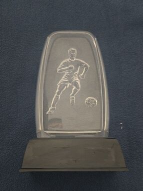 Clear Acrylic Soccer Trophy with Black Base